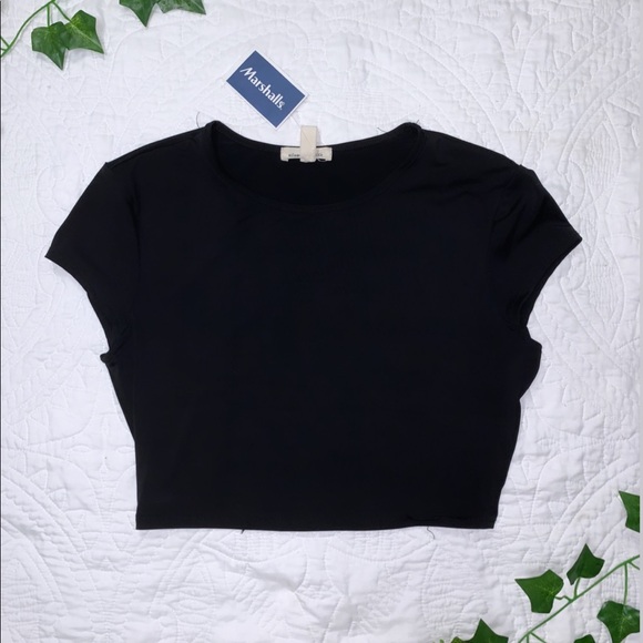 NWT Marshall’s black silky crop top! - Picture 1 of 2